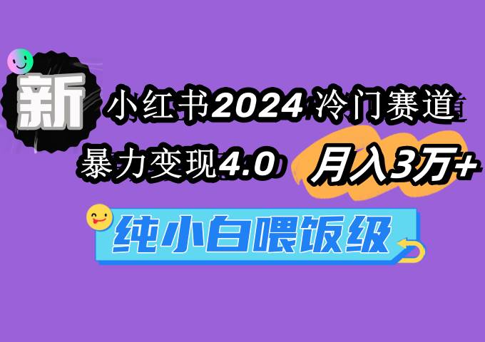 小红书2024冷门赛道 月入3万+ 暴力变现4.0 纯小白喂饭级-久创网