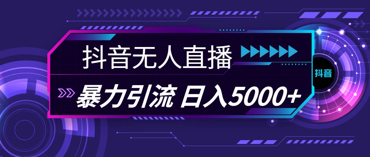 抖音无人直播，暴利引流，日入5000+-久创网