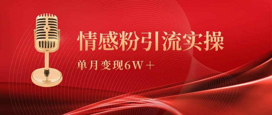 单月变现6w+，情感粉引流变现实操课-久创网