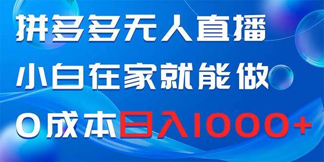 拼多多无人直播，小白在家就能做，0成本日入1000+-久创网