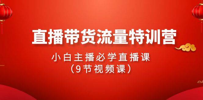 2024直播带货流量特训营，小白主播必学直播课（9节视频课）-久创网