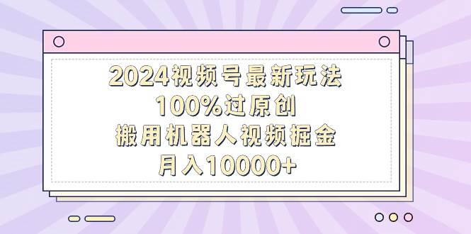 图片[1]-2024视频号最新玩法，100%过原创，搬用机器人视频掘金，月入10000+-久创网