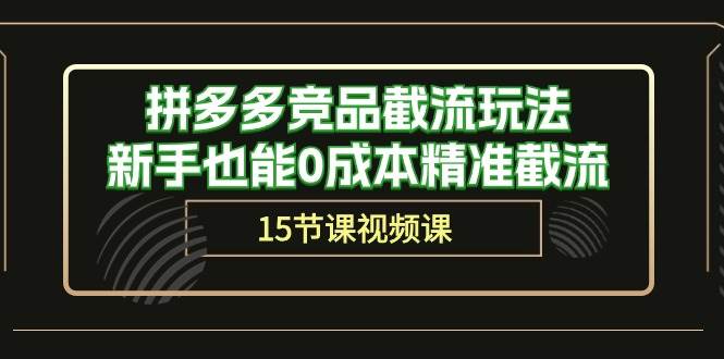 拼多多竞品截流玩法，新手也能0成本精准截流（15节课）-久创网