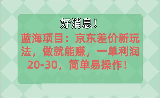 越早知道越能赚到钱的蓝海项目：京东大平台操作，一单利润20-30，简单…-久创网