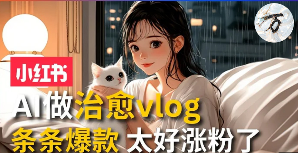 AI治愈系vlog动画视频，小红书7天 涨粉破千，商单报价1500+，0成本制作，日入2000+，有手就会 -久创网