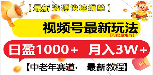 视频号独家玩法，老年养生赛道，无脑搬运爆款视频，日入1000+-久创网