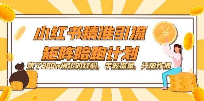 小红书精准引流·矩阵陪跑计划：烧了200w得出的经验，手握流量，兴风作浪！-久创网