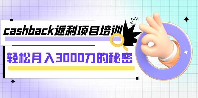 cashback返利项目培训：轻松月入3000刀的秘密（8节课）-久创网